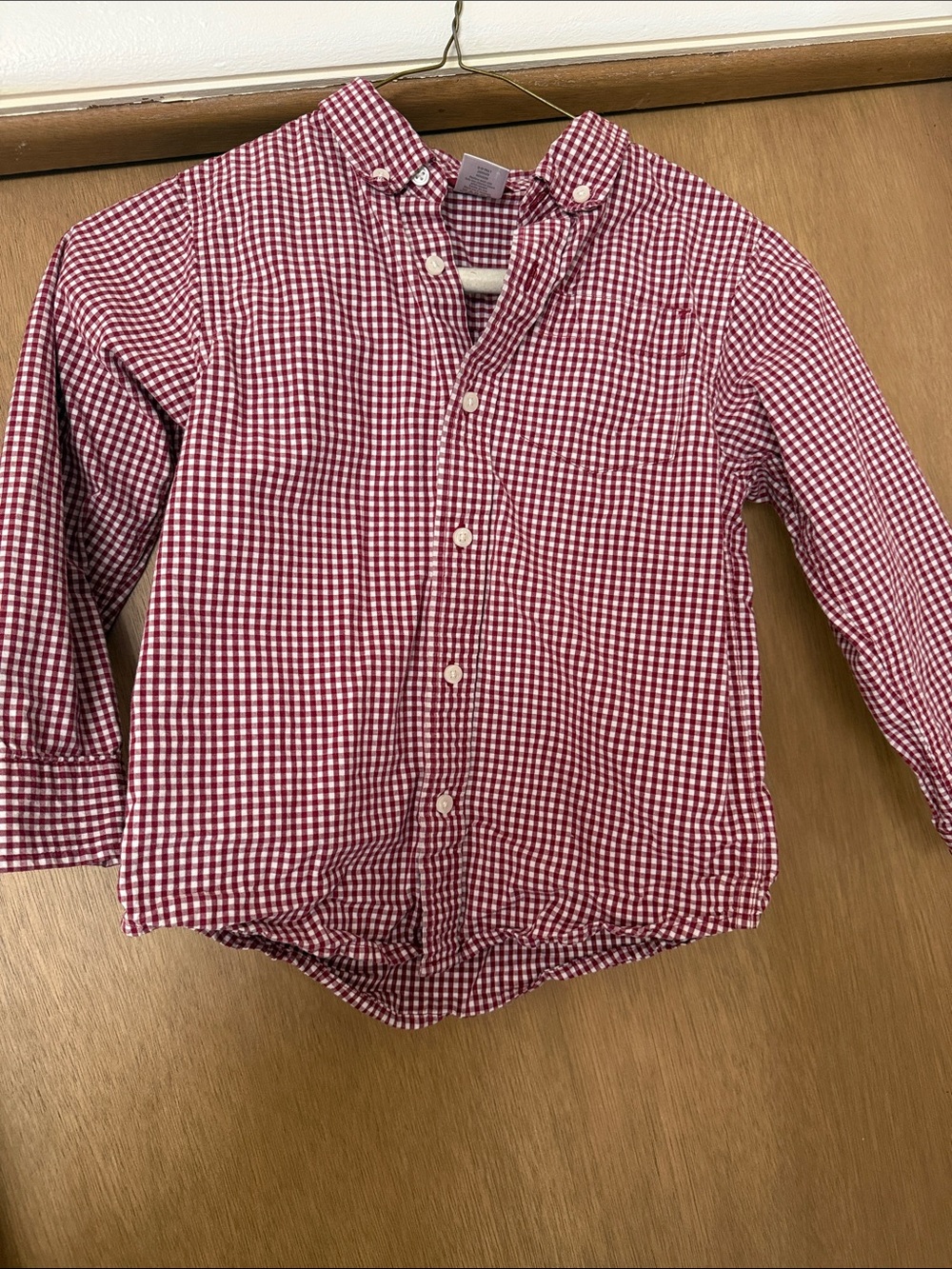 Gymboree Red Gingham Button-Down Shirt for Kids 5T
